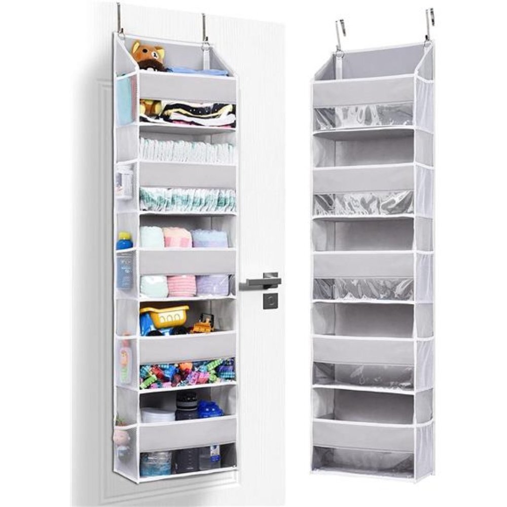 1-Pack Over Door Organizer with 5 Large Pockets 10 Mesh Side Pockets